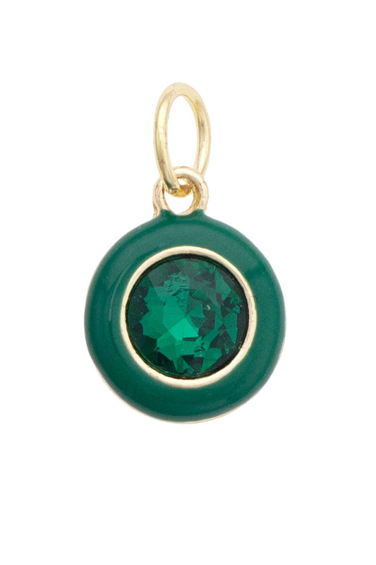 Enamel Bezel Charm in Emerald