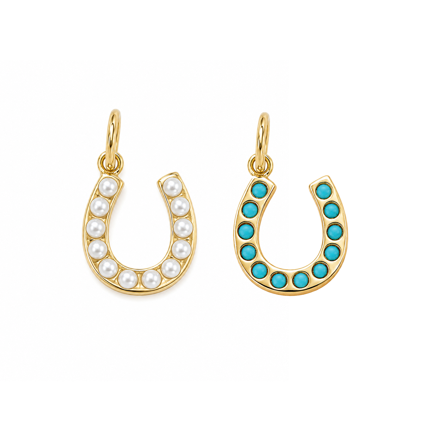 Pearl and Turquoise Horseshoe