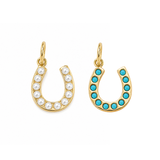 Pearl and Turquoise Horseshoe