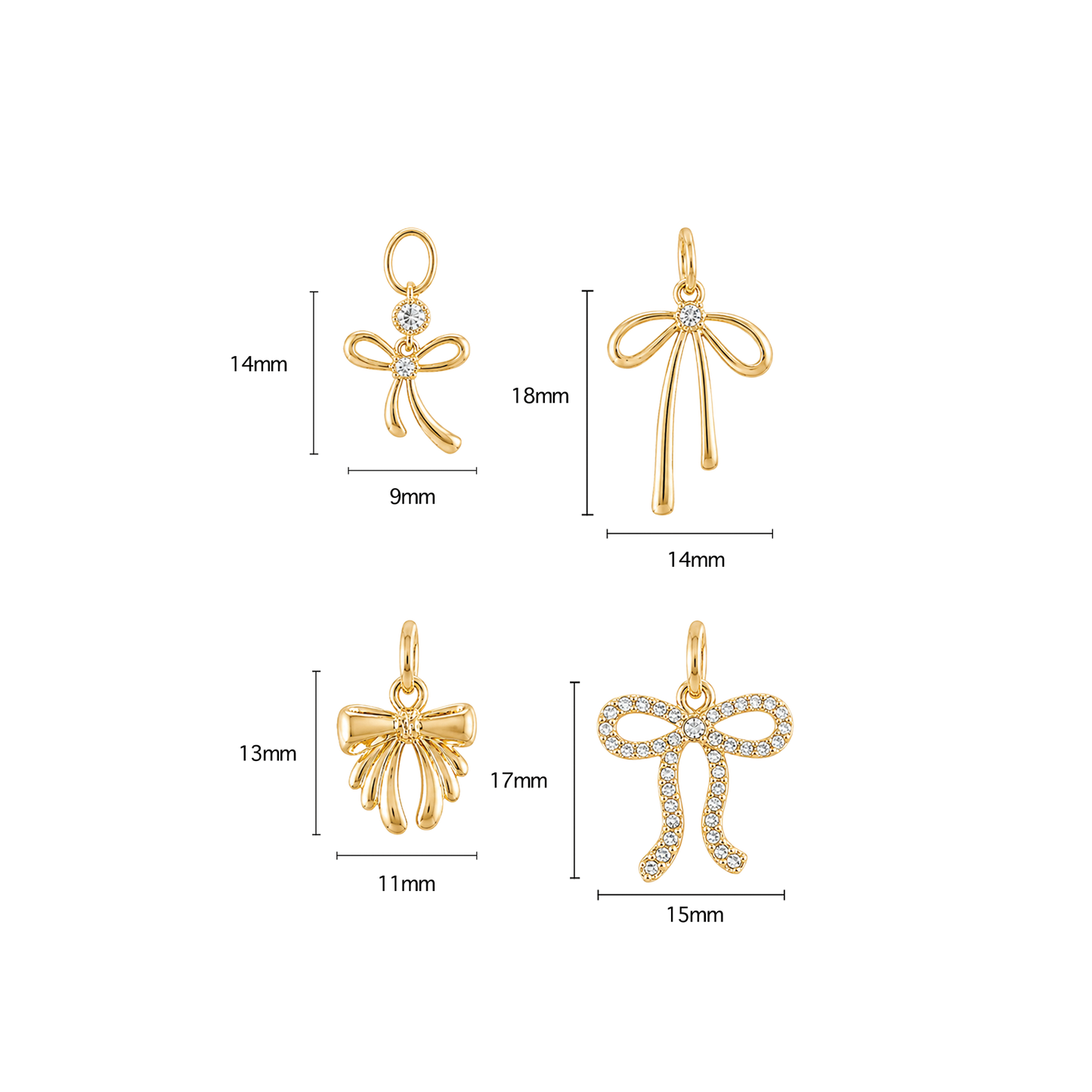 Small Gold Bows