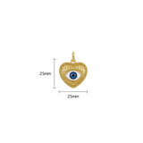 Gold Heart Evil Eye