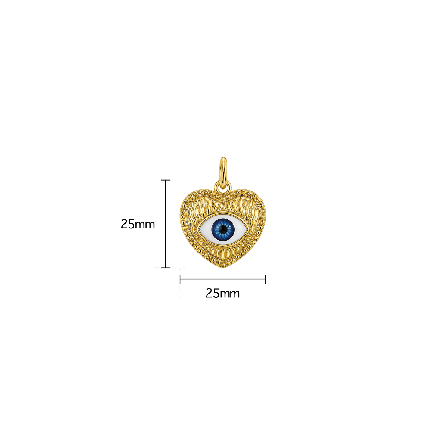 Gold Heart Evil Eye