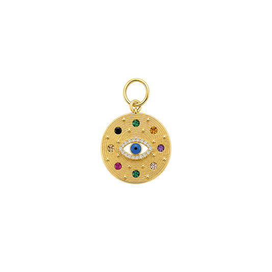 Gold Evil Eye Medallion