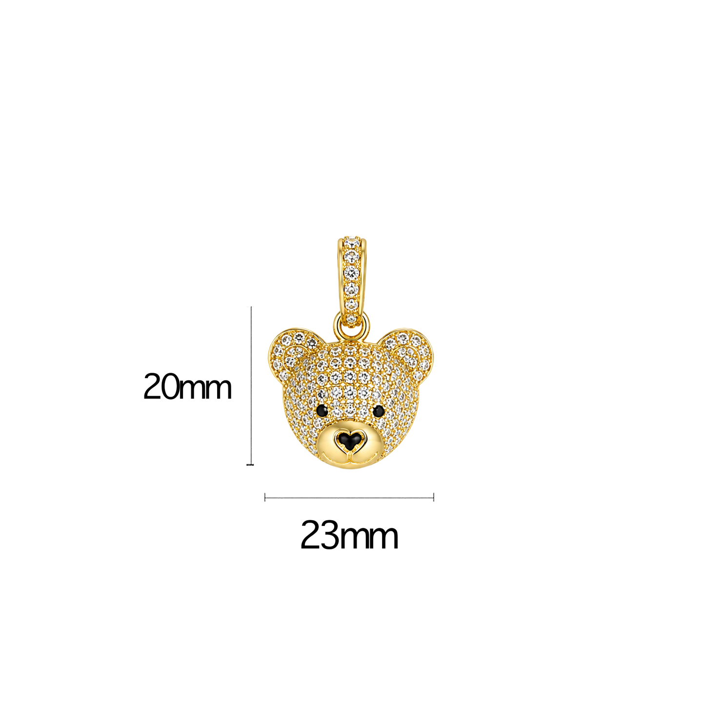 Pave Teddy Bear Face