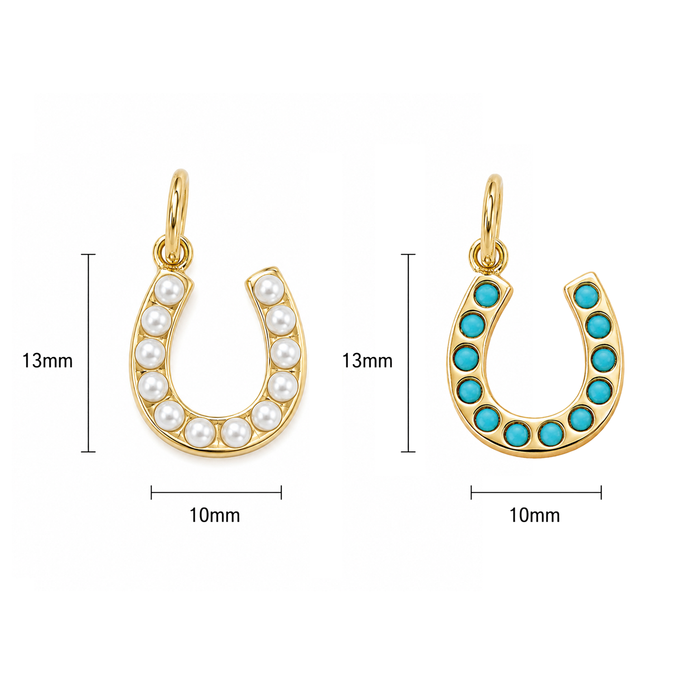 Pearl and Turquoise Horseshoe