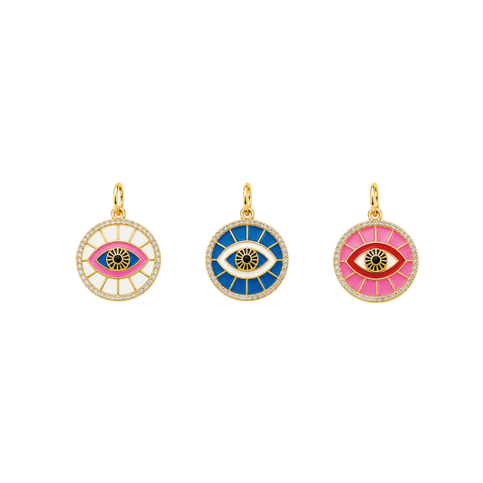 Pave Evil Eye Medallion