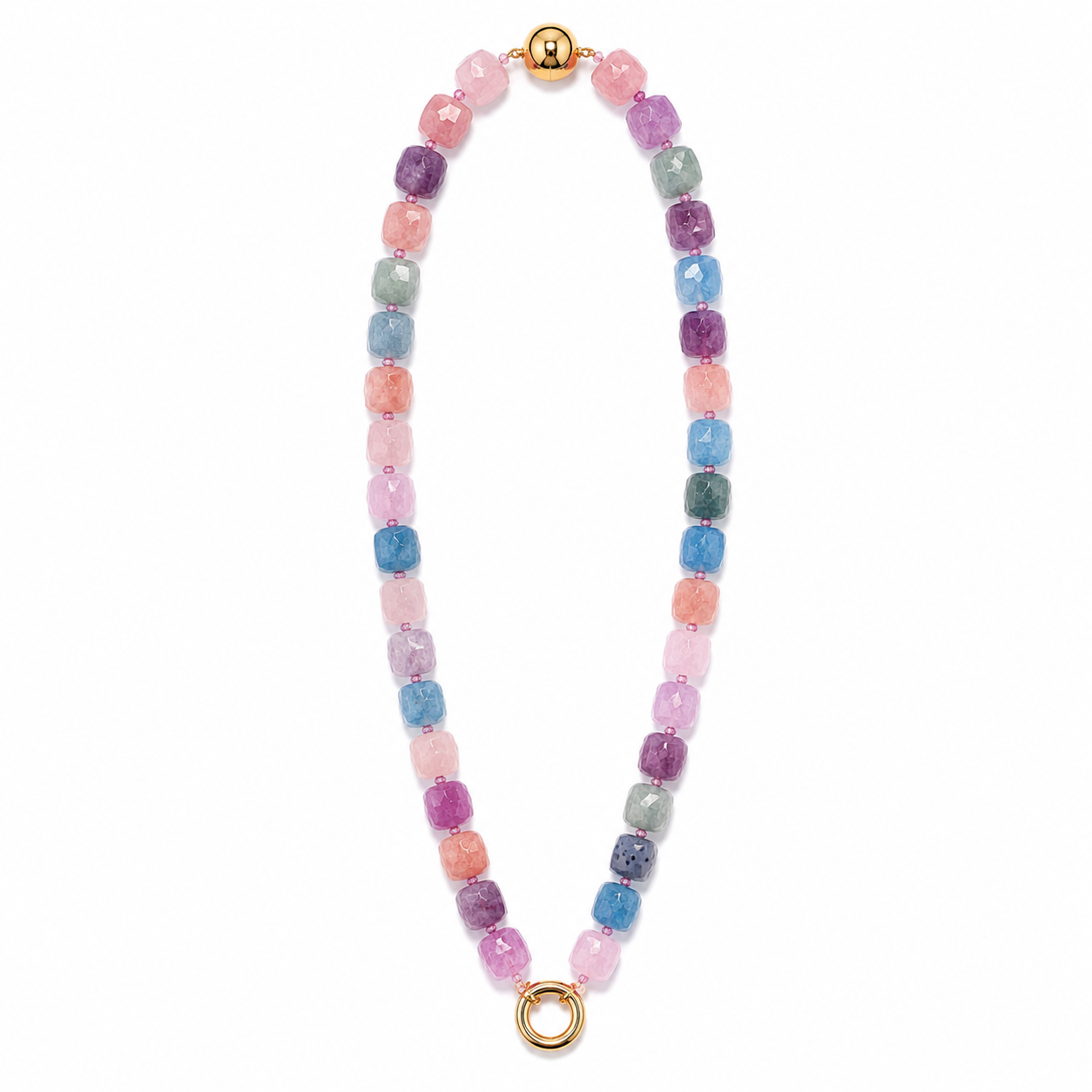 Agate Cubbed Stone Chain