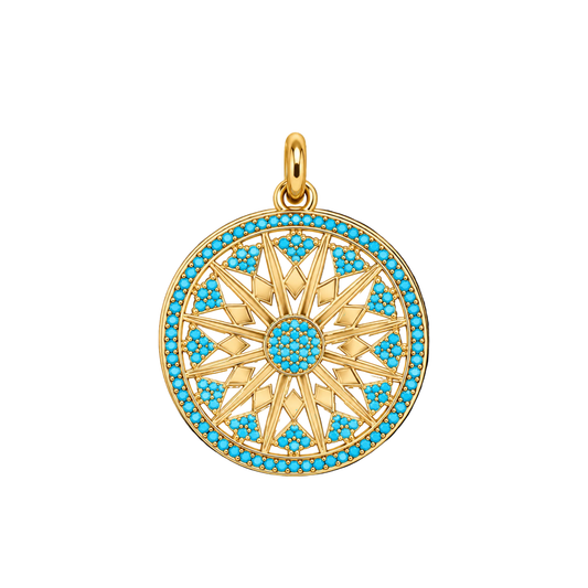 Turquoise Compass Medallion