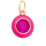 Enamel Bezel Charm in Fuchsia