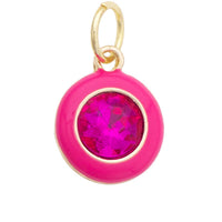 Enamel Bezel Charm in Fuchsia
