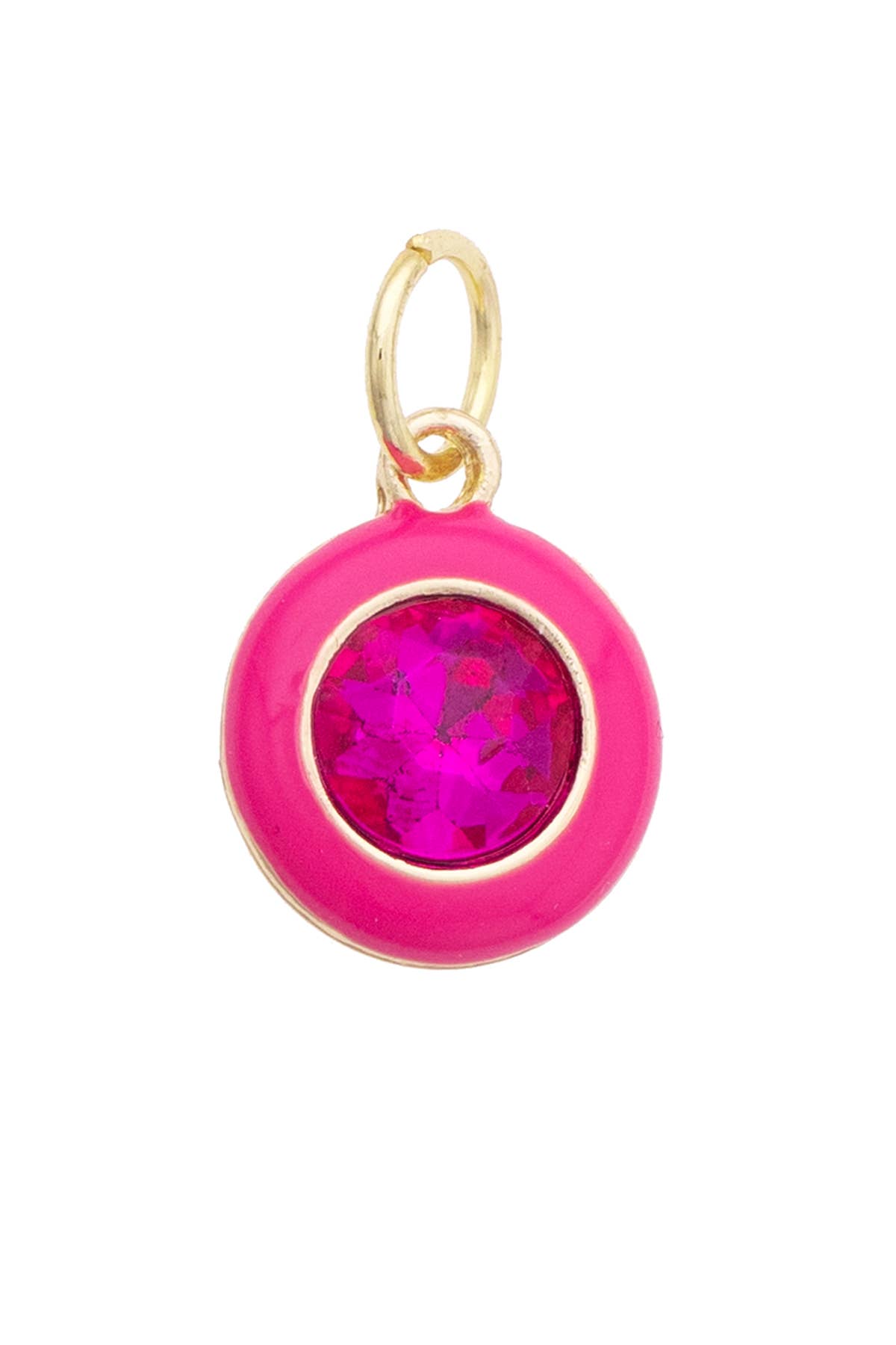 Enamel Bezel Charm in Fuchsia