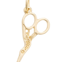 Golden Scissors Charm in Shiny Gold