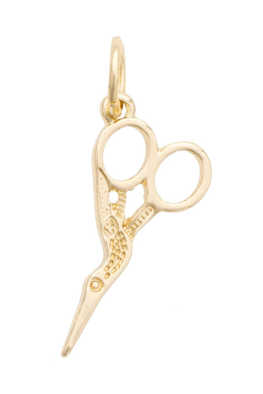 Golden Scissors Charm in Shiny Gold