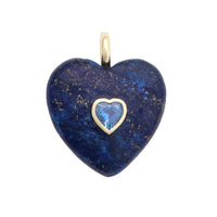 Lapis Bezel Heart Charm in Blue