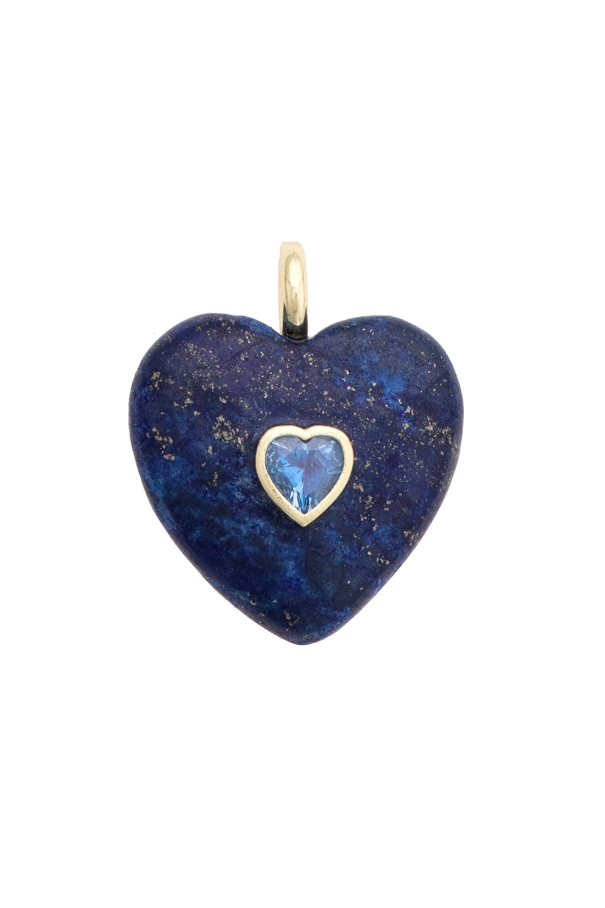 Lapis Bezel Heart Charm in Blue