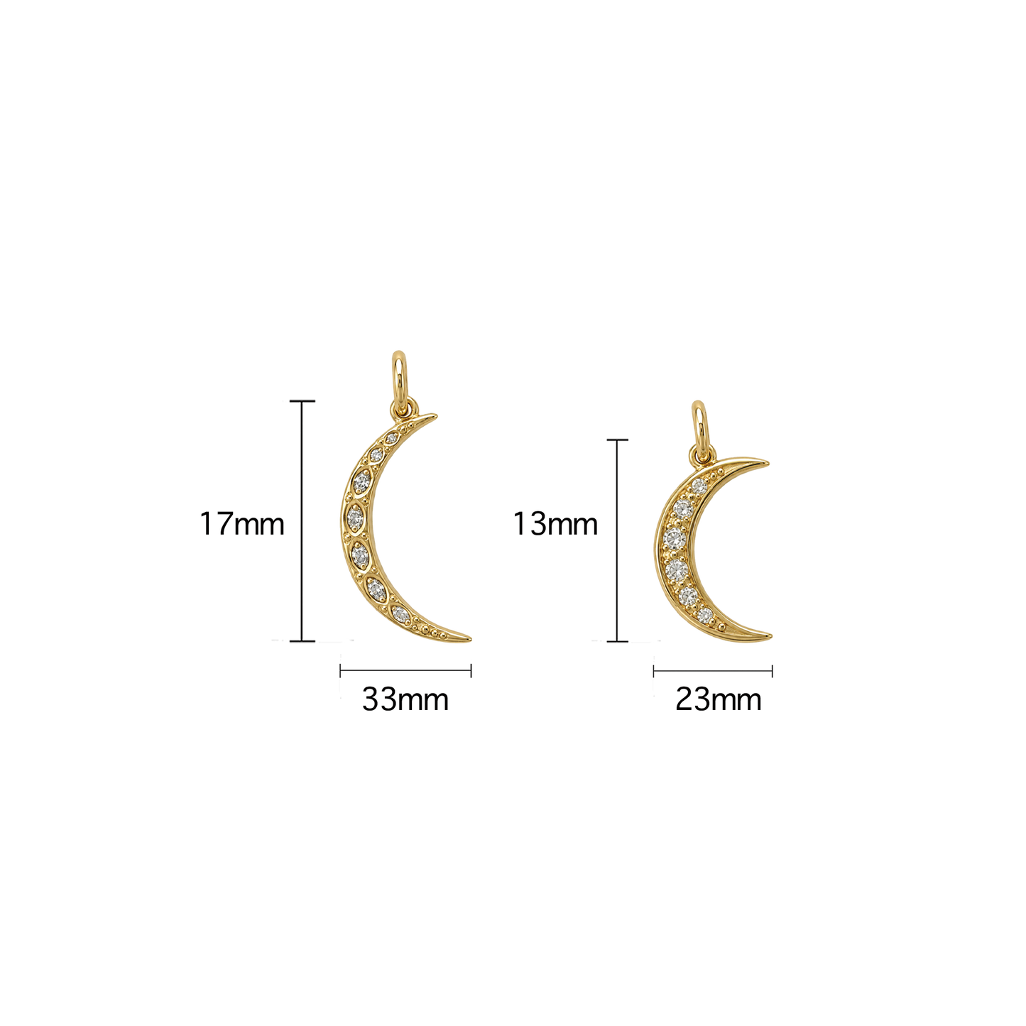 Pave Crescent Moon