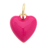 Puffy Heart Charm in Fuchsia