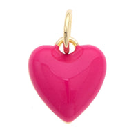 Puffy Heart Charm in Fuchsia
