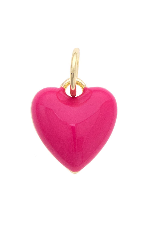 Puffy Heart Charm in Fuchsia