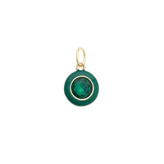 Enamel Bezel Charm in Emerald