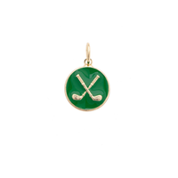 Circle Golf Clubs Charm in Green