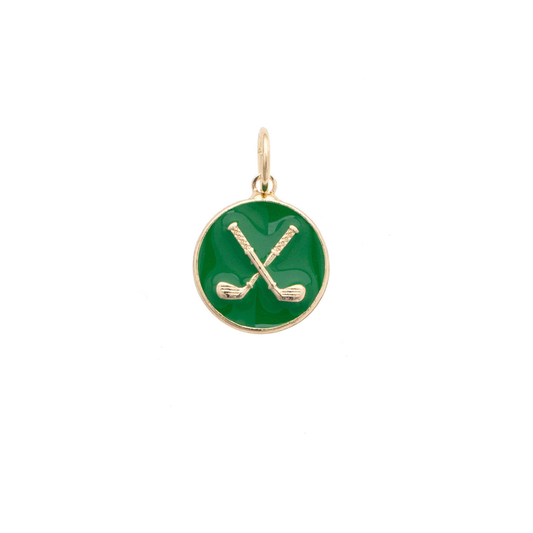 Circle Golf Clubs Charm in Green