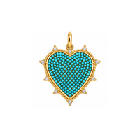 Turquoise Radiant Heart Charm