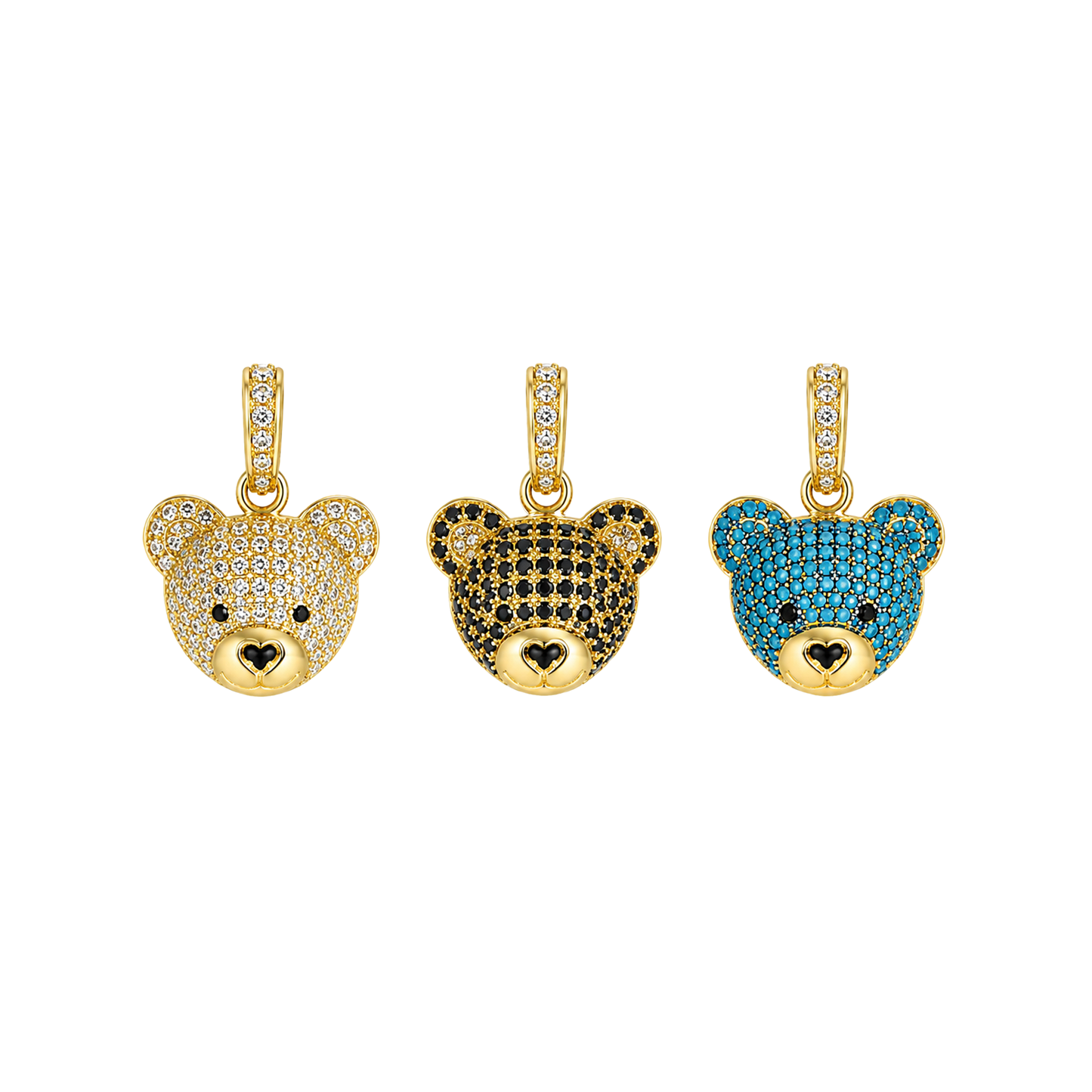Pave Teddy Bear Face