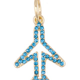Pave Airplane Charm in Blue