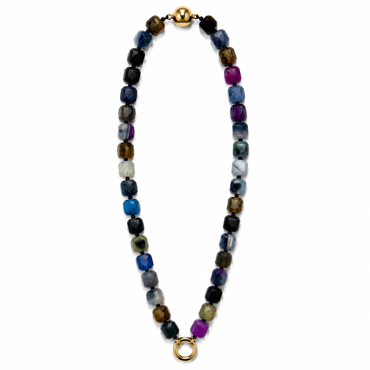 Agate Cubbed Stone Chain