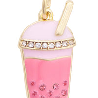 Rhinestone Boba Charm in Light Pink
