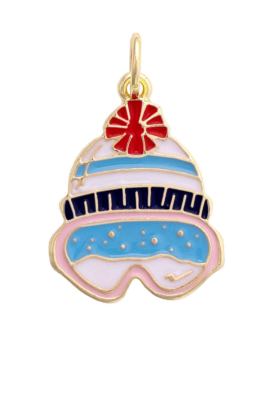Ski Goggles Enamel Charm in Multi