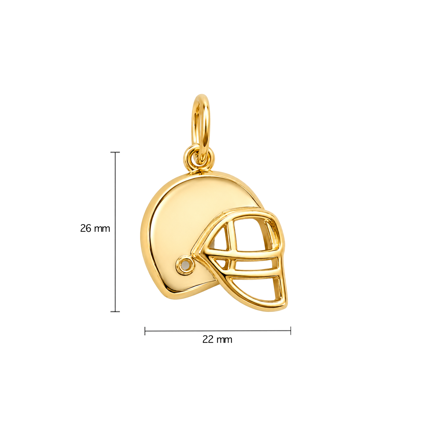 Gold Football Helmet Charm