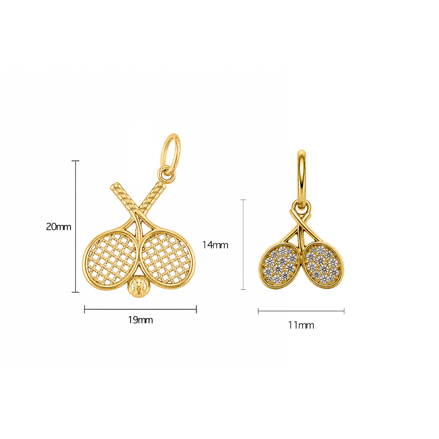 Double Tennis Racket Charm